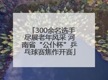 300余名选手尽展老年风采 河南省“公仆杯”乒乓球赛焦作开赛