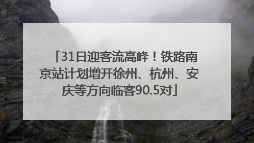 31日迎客流高峰！铁路南京站计划增开徐州、杭州、安庆等方向临客90.5对