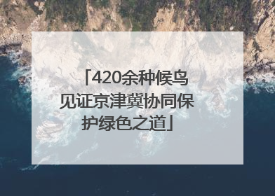 420余种候鸟见证京津冀协同保护绿色之道